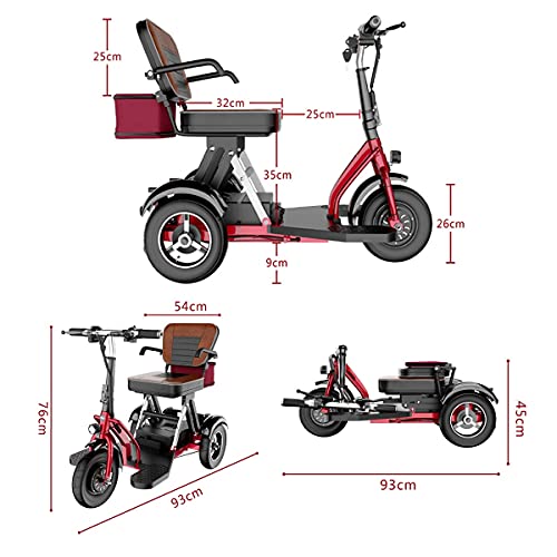 ACwhisper 3 Ruedas Scooter Eléctrico Plegable Para Personas Mayores Minusvalido, Silla de Ruedas eléctrica Ligero para discapacitados Patinete eléctrico Portátil Scooter movilidad para Viaje al aire l