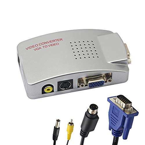 Adaptador VGA a RCA, convertidor AV Compuesto de S-Video a VGA, para HDTV, monitores, computadora portátil, computadora de Escritorio, PC. por Fengqlong