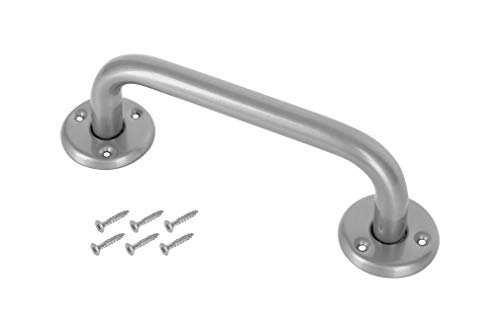 ADGO Antaba Soporte Pasamanos de Baño 30 cm, Barra Antideslizante para Montaje en La Pared Baño Aseo Ducha Inodoro Corredor, Plata Metal, 1 pieza