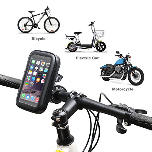 AEMIAO Soporte Móvil Bicicleta - 360 Grados Rotación Soporte Móvil Bici Impermeable Manillar de la Motocicleta Soporte Universal Soporte Movil para Moto para Teléfonos 5,3 a 6,2" GPS y Otros