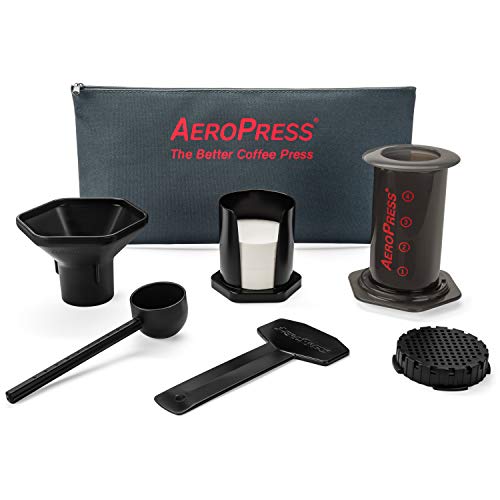 Aerobie AeroPress - Cafetera a presión para cafés y expresos (Incluye Bolsa de Nylon con Cremallera), Color Negro