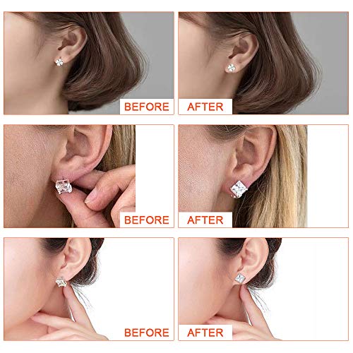 AFASOES 9 Pares Levantadores de Pendientes Hipoalergénicos Magic Earring Backs Lifters Cierres Pendientes Hipoalergénicos Ajustables Earring Back Support Levanta Pendientes para Orejas Caídas, 3 Color