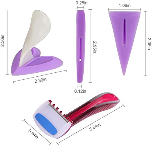 Afeitadora de vello púbico Bimber Trimmer para damas, afeitadora de Bikini Trimmer y Bikini Shaving Stencil Herramientas íntimas privadas （5 piezas）