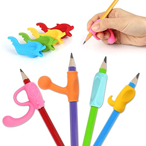 Agarrador de lapiz, Firesara Original Ergonomic Pen Holder Claw Postura de escritura correcta en 4 semanas para niños Kindergarten Adultos Necesidades Especiales Righties o Lefties (8 PCS)