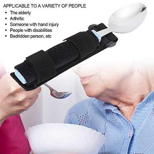 Agarre fácil Ayudas para comer Cuchara Utensilios para comer adaptativos Soporte giratorio de acero inoxidable Juego de cubiertos Cuidados para ancianos Cuchara Artritis Discapacidad Paciente Comedor