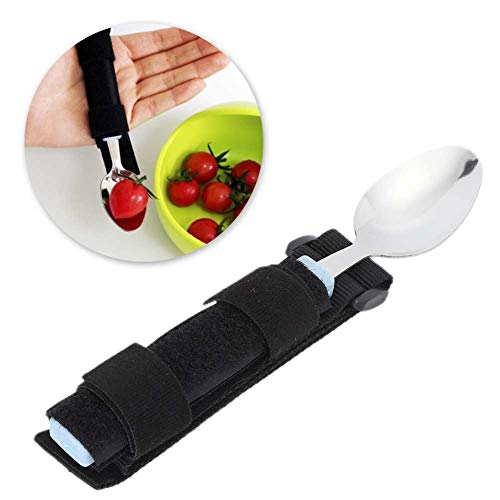 Agarre fácil Ayudas para comer Cuchara Utensilios para comer adaptativos Soporte giratorio de acero inoxidable Juego de cubiertos Cuidados para ancianos Cuchara Artritis Discapacidad Paciente Comedor