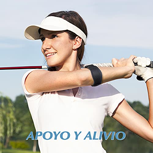 AGPTEK 2 x Cinta de Codo Tenista, Coderas de Golfista Ajustable y Antideslizante con Almohadilla EVA para Tenis, Golf, Levantamiento de Pesas, Cricket, Canotaje, Unisex, Gris