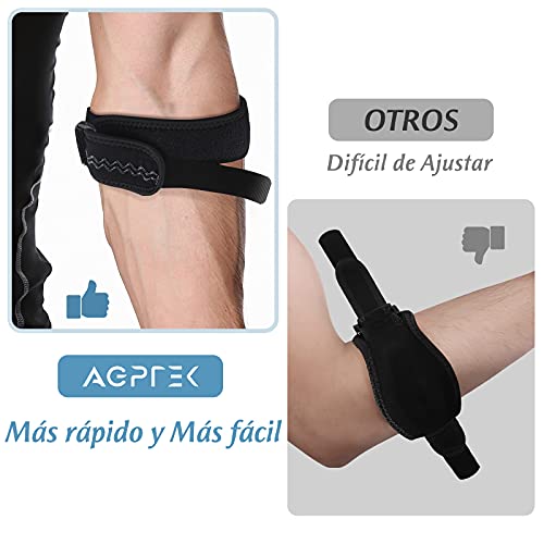 AGPTEK 2 x Cinta de Codo Tenista, Coderas de Golfista Ajustable y Antideslizante con Almohadilla EVA para Tenis, Golf, Levantamiento de Pesas, Cricket, Canotaje, Unisex, Azul Osculo