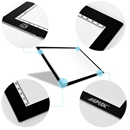 AGPTEK A3 Tableta de Luz, Drawing Pad Ultradelgada, Mesa de Luz de Dibujo LED con Panel Táctil Inteligente y Interfaz USB para Artistas, Dibujo, Animación - 47 cm x 37 cm