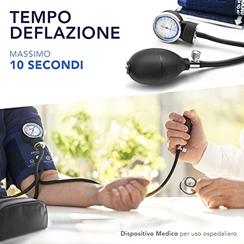 AIESI® Esfigmomanometro Manual Profesional Aneroide Tensiómetro modelo clasico con brazalete de nylon para adultos DOCTOR PRECISION # Garantía 24 meses