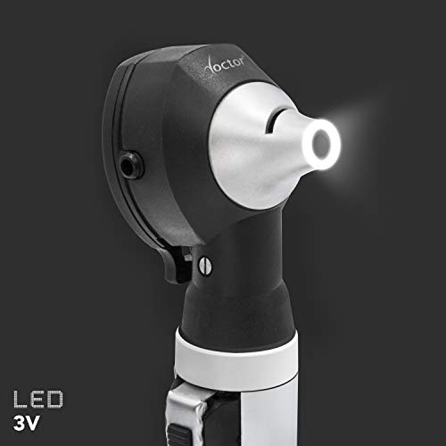 AIESI® Otoscopio médico profesional bolsillo fibra optica con iluminación LED 3V de luz blanca DOCTOR OTOSCOPE # Garantía 24 meses