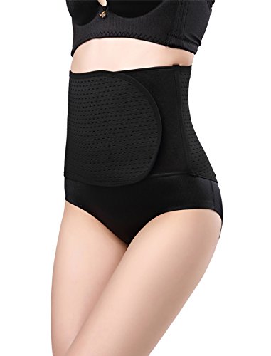 Aivtalk - Faja Modeladora de Recuperación de Posparto Shapewear Faja Abdominal para Adelgazar Women´s Maternidad Reducir Fatiga con Velcro Ajustable Transpirable - Negro