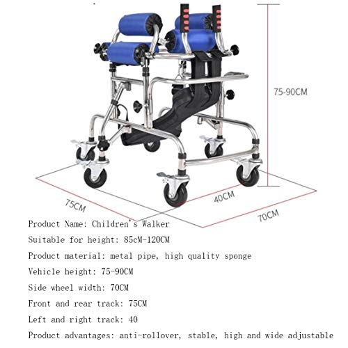 Ajustable De La Silla De Ruedas Infantil Portátil, Andador Andador Permanente, Niño De Pie Marco De La Parálisis Cerebral Hemiplejía Entrenamiento De Miembros Inferiores Bipedestador Andador Andador C