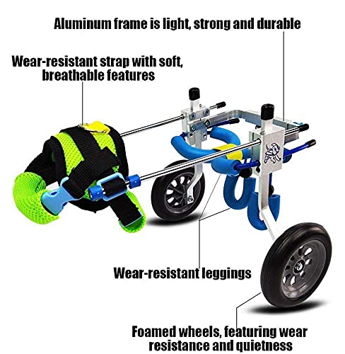Ajustable Silla de Ruedas 2 Ruedas for Perro Grande Medio Peque?o Perros piernas traseras Rehabilitación cómodo Movilidad Auxiliar Perro de 1,5 kg a 50 kg Coche (Size : XXL)