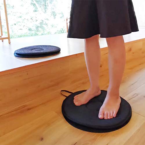 Alfombrilla antideslizante 360° Cómodo cojín de tela,cojín silla escritorio lavable extraíble,adecuado para personas mayores personas con movilidad reducida Asiento giratorio para automóvil,Negro,3set