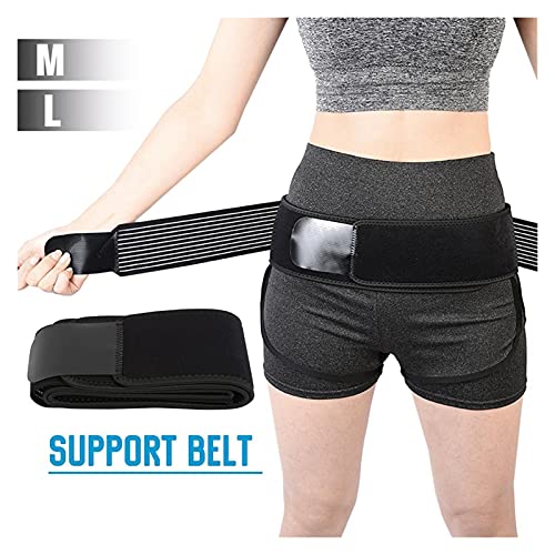 ALIUJUNAMZ Pelvic Bajo la Espalda apoya el Apoyo Transpirable Anti resbalón Hombres Mujeres Alivio del Dolor para el Dolor Lumbar de la Pelvis ciática (Color : Negro, Size : 130cm)