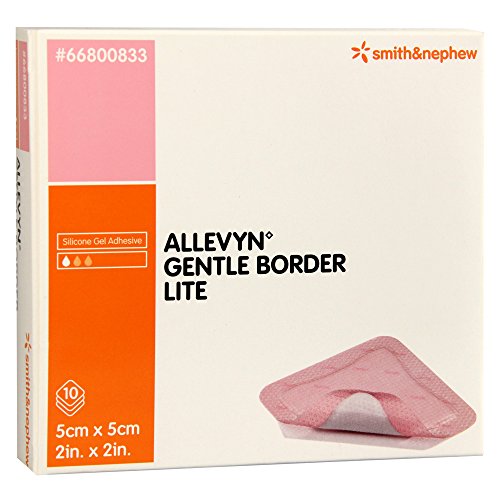 ALLEVYN GENTLE BORDER LITE SILICONE GEL ADHESIVE HYDROCELLULAR 5CM X 5 CM - 10 DRESSINGS