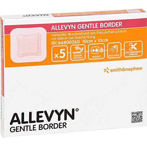 Allevyn suave frontera herida apósito 10 x 10 cm Pack de 5