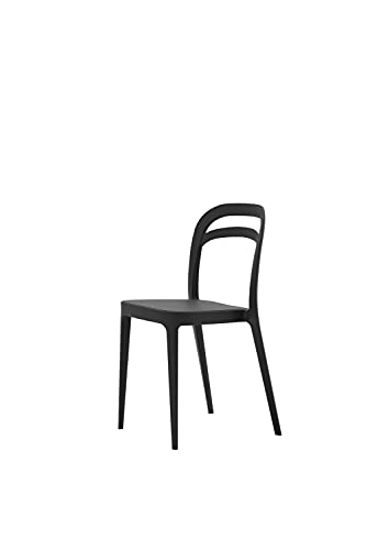 Alma Julie Silla, Polipropileno, Negro, 80.5 x 44 x 43.5 cm