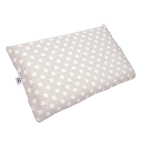 Almohada bebé y niño viscoelástica pequeña de cuna y cama - Cojín relleno para prevenir plagiocefalia - 2 fundas protectoras - Apto para nido, minicuna, maxicuna, antivuelco y capazo de recién nacido