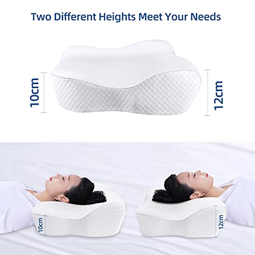 Almohada Cervical Almohada Viscoelastica, Almohada Ergonómica con Memoria de Forma de Soporte 3D con Alturas Ajustables con Funda Almohada Extraíble y Lavable, Almohadas Cervical Dormir de Lado