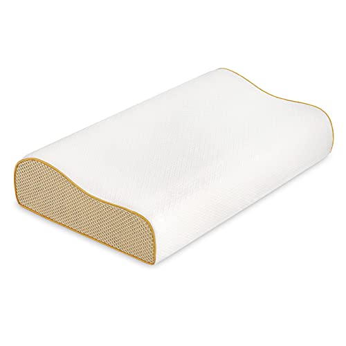 Almohada Cervical de Espuma viscoelástica, Oxford Street Sleep Comfort Almohada ortopédica ergonómica de Contorno para Cama, Funda de Almohada Lavable para aliviar el Dolor