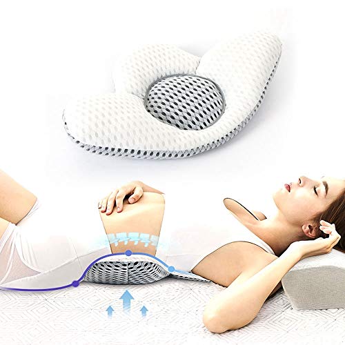 Almohada De Apoyo Lumbar Altura Ajustable 3d Almohada De Apoyo Para La Espalda Baja Para La Cintura Alivio Del Dolor Ciático Mujer Embarazada 22 X13 X 2.5 Pulgadas