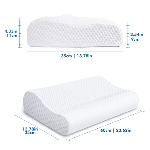 Almohada de Espuma viscoelástica para el Cuello, Oxford Street Comfort Orthopaedic Cervica Almohada ergonómica antirronquidos, Funda de Almohada Lavable para aliviar el Dolor