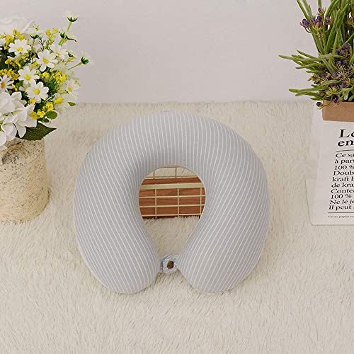 Almohada de viaje Cómoda memoria de algodón con rayas en forma de U Almohada Oficina de ocio Almuerzo Almohada Almohada Cuello Cuello Cervical Almohada Adecuada for viajes de trabajo Vida a domicilio,