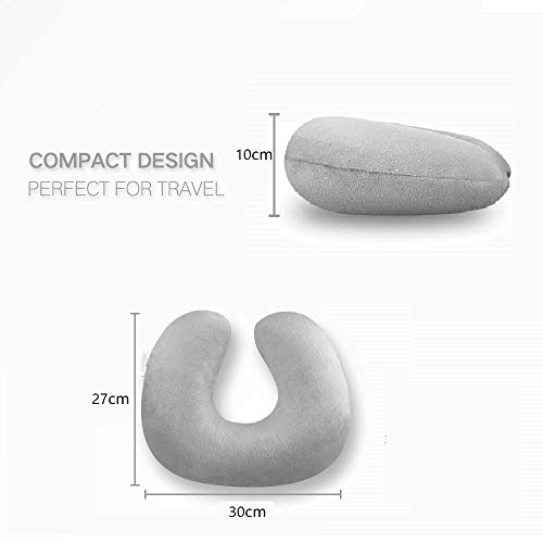 Almohada de Viaje Inflable, Almohada de avión para el Cuello - Almohadas compactas portátiles de Apoyo para la Cabeza y el Cuello en Vuelo, Cojín de reposacabezas pequeño en Forma de U