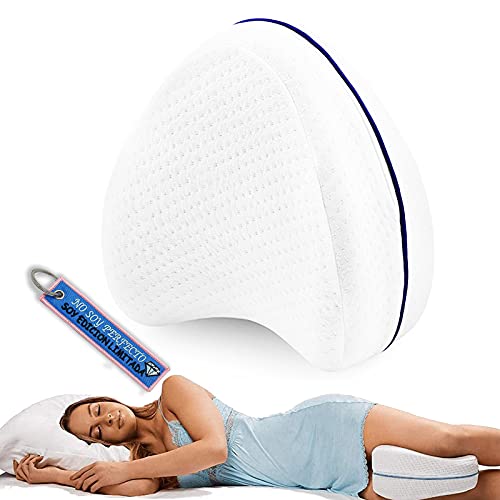 Almohada Espuma Memoria de Piernas, Soporte de Cojín Ortopédico, Viscoelástica y Ergonómico, para Dormir Lateral sin Dolor de Espalda, Caderas, Piernas, Rodillas y Tobillos