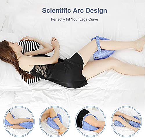 Almohada Ortopédica para Pierna y Rodilla, Cojín ergonómico con Espuma viscoelástica, Almohada para Dormir posicionadora para Embarazadas Alivia Dolores de piernas, Cadera y articulaciones. (Rosa)