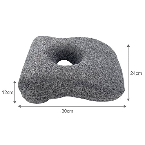 Almohada para dormir de lado con agujero para la oreja – Almohada de viaje de espuma viscoelástica con forma ergonómica para aliviar la presión