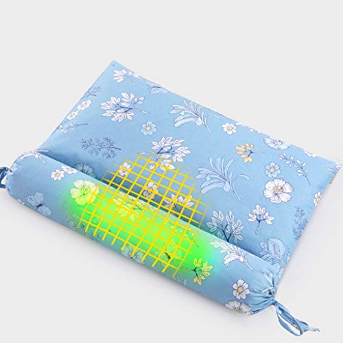 Almohada para el cuello Almohada para el caramelo Mostaza Trigo Cáscara Almohada cervical Solo adulto Reparación Tracción Cilíndrica Almohada para la salud ( Color : BLUE , Size : 50*9CM+48*28CM )