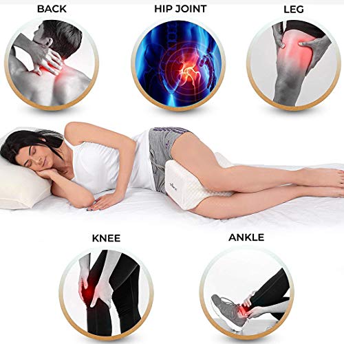 Almohada Piernas para Dormir, Dioxide Ergonómico Cojín Ortopédico, Ideal para ciática, Caderas, articulaciones, Alivio de Dolores de Embarazo y Dormir de Lado - Opción Ideal para Dormir de Lado