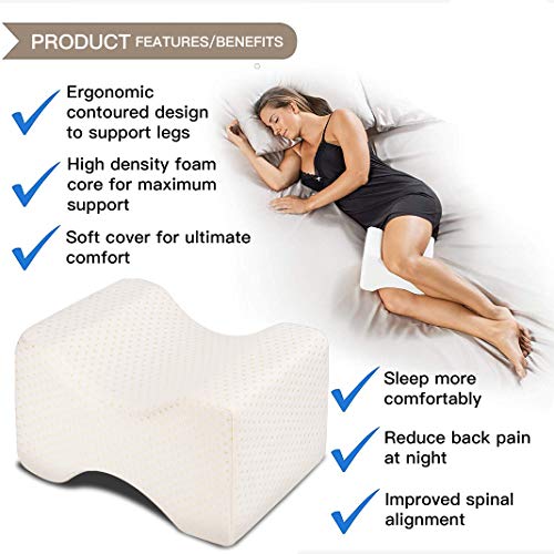 Almohada Piernas para Dormir, Dioxide Ergonómico Cojín Ortopédico, Ideal para ciática, Caderas, articulaciones, Alivio de Dolores de Embarazo y Dormir de Lado - Opción Ideal para Dormir de Lado