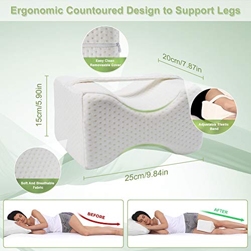 Almohada Piernas para Dormir, Ergonómico Cojín Ortopédico, Ideal para ciática, Caderas, articulaciones, Alivio de Dolores de Embarazo y Dormir de Lado - Opción Ideal para Dormir de Lado