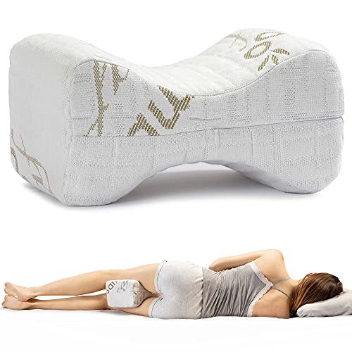 Almohada Piernas y Rodillas para Dormir Dispositivo Médico Ortopédico Certificado de Clase 1 de Espuma Viscoelástica Almohada Hipoalergénica y Antiácaros Ergonómica para el Dolor de Espalda