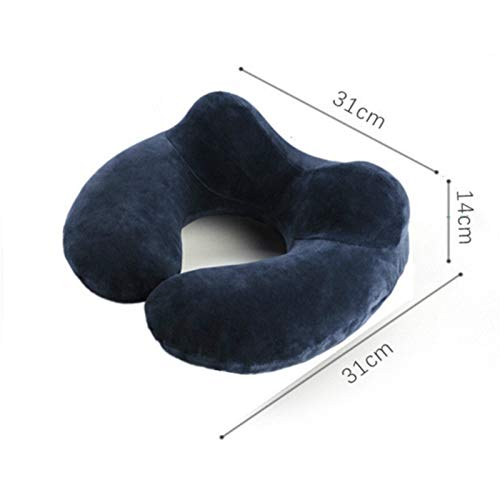 Almohadas de viaje, almohadas inflables del cuello, almohadas cómodas para accesorios de viaje, textiles para el hogar para dormir (Color : Blue)