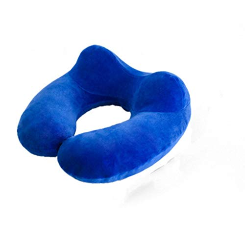 Almohadas de viaje, almohadas inflables del cuello, almohadas cómodas para accesorios de viaje, textiles para el hogar para dormir (Color : Blue)