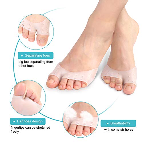 Almohadillas de Silicona para Callos del Pie, Almohadillas Metatarsales de Gel Transpirables, Prevención de Los Pies Diabéticos, Neuroma de Morton, Callos y Ampollas, Alivio del Dolor de Pie, 1 Par