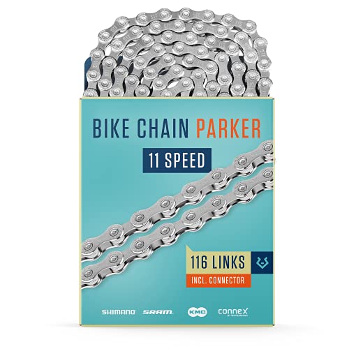 Alphatrail Cadena de Bicicleta Parker 11 Velocidades 116 Eslabones I Compatible con Shimano, SRAM, KMC, Connex, Campagnolo I Incl. Cierre de Cadena