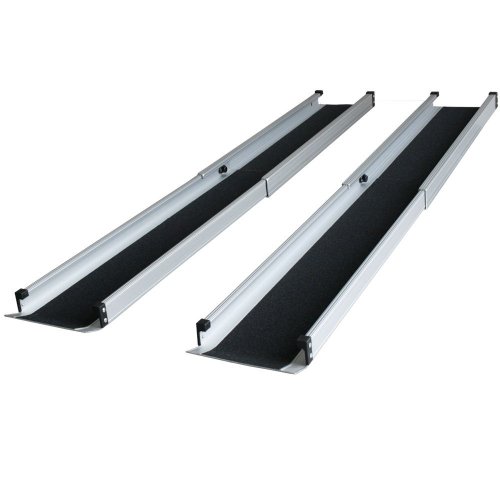 Alurampe rampa de silla de ruedas de aluminio silla de ruedas plegable rampa telescópica rampa 122 cm