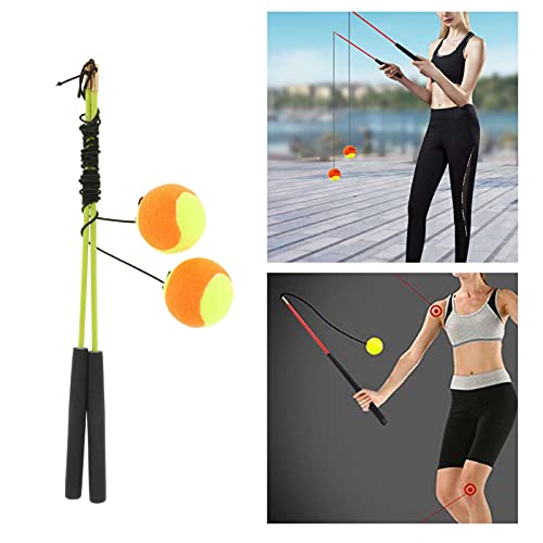 Amagogo Fitness Ball Gym Tennis Training Estirar Las articulaciones del Brazo y el Hombro para Adultos Niños - Varilla Verde, 45cm