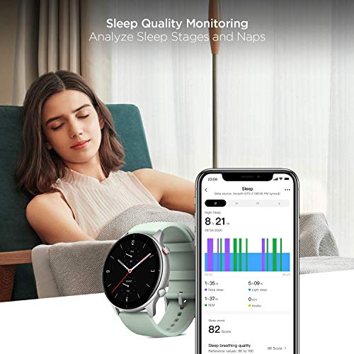 Amazfit GTR 2e Smartwatch Reloj Inteligente 90 Modos Deportivo 5 ATM Duración de la batería 24 Días Medición de la saturación de oxígeno en Sangre Verde