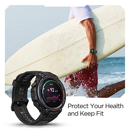 Amazfit T-Rex Pro Smartwatch Fitness Monitor de Sueño y Ritmo cardiaco 10 ATM GPS Reloj Inteligente Deportativo con más de 100 Modes Deportes Duración de batería 18 días Resitente Diseño Negro