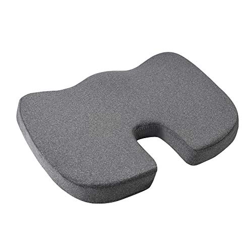 Amazon Basics - Cojín viscoelástico para asiento, gris, diseño en U