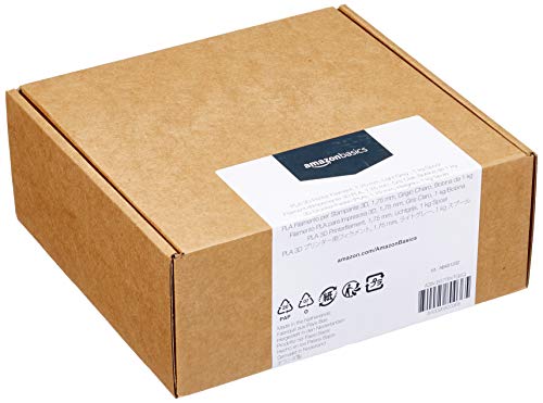 Amazon Basics - Filamento para impresora 3D, ácido poliláctico (PLA), 1.75 mm, cinta de 1 kg, gris claro