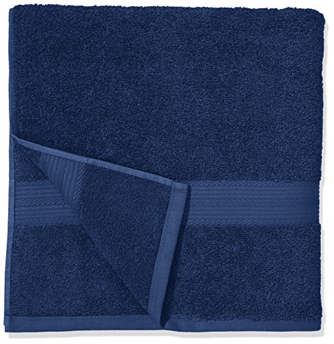 Amazon Basics - Juego de toallas (2 toallas de baño y 2 toallas de manos), 100% algodón 500 g / m², Azul (Royal Blue)