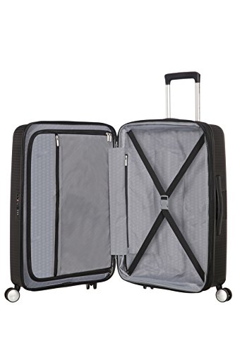 American Tourister Soundbox Spinner Equipaje de mano M (67 cm 81 L), Negro (Bass Black)